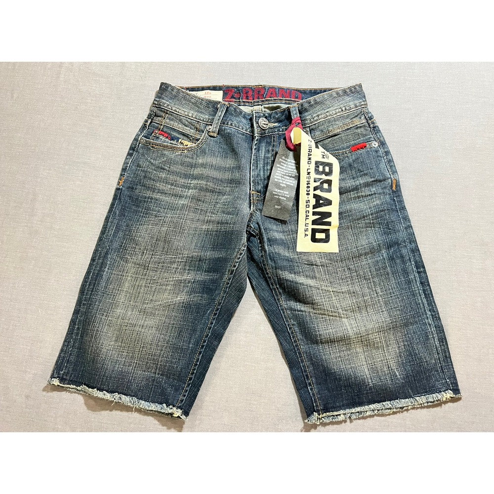 Z Brand Shorts Mens 28 Blue Denim Chino Pocketed Belted Button Zip Cutoff Men.‎
